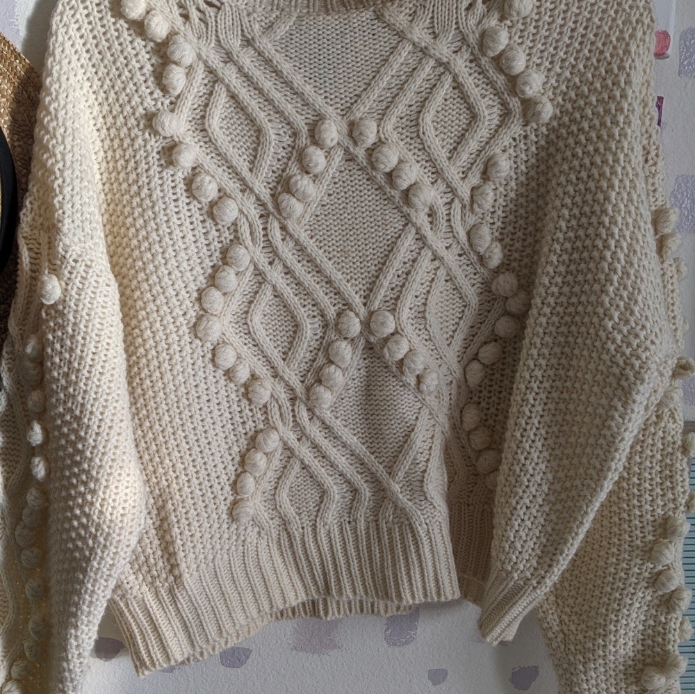 Turtleneck Pom Pom Sweater - Picture 3 of 5